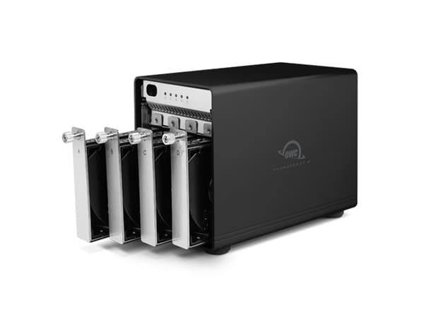 OWC ThunderBay 4 RAID 5, HDD- / SSD kabinett, 2.5/3.5", SATA, Serial ATA II, Serial ATA III, 20 Gbit/s, Svart