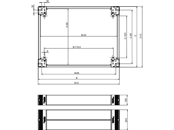 Schneider Spacial SM NSYSPF8100 - Sokkel for rack (pakkeja 2 kpl)