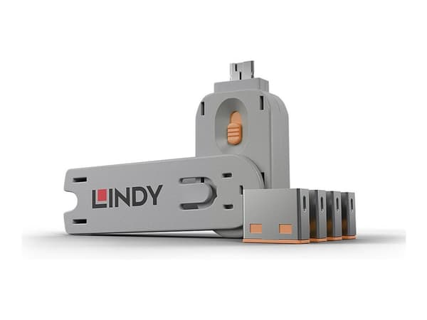 Lindy USB Port Blocker - USB-portblockerare (paket om 4)