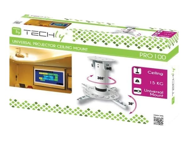 TECHLY 022274 Techly projector ceiling mount 20 cm, 15 kg, white