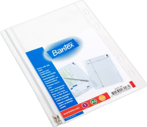Lynlåslomme Bantex, A5, pakke a 10 stk.
