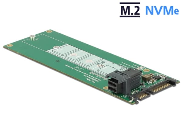 Delock Converter SATA 22 Pin / SFF-8643 NVMe > 1 x M.2 Key M