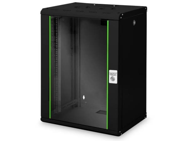 Digitus DN-19 16-U-SW, Väggmonterad rack, 16U, 100 kg, 30 kg, Svart
