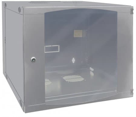 Intellinet 713771, Seinään asennettava laitekehikko, 9U, 30 kg, Näppäinlukko, 19 kg, Harmaa