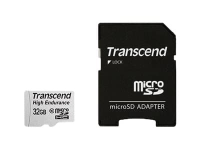 Transcend High Endurance - Flashminnekort (microSDHC til SD-adapter inkludert) - 32 GB - UHS-I U1 / Class10 - SDHC