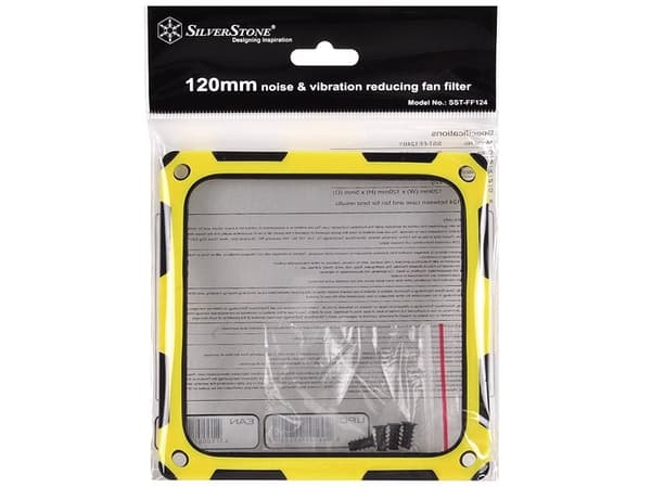 SilverStone FF124 - Systemviftefilter - 120 mm - svart, gul