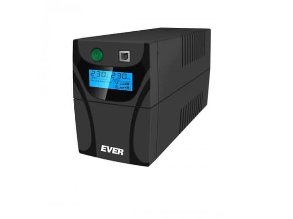 EVER EASYLINE 850 - UPS - AC 230 V - 480 watt - 850 VA - 9 Ah - USB - utgangskontakter: 1