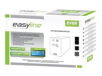 EVER EASYLINE 850 - UPS - AC 230 V - 480 watt - 850 VA - 9 Ah - USB - utgangskontakter: 1
