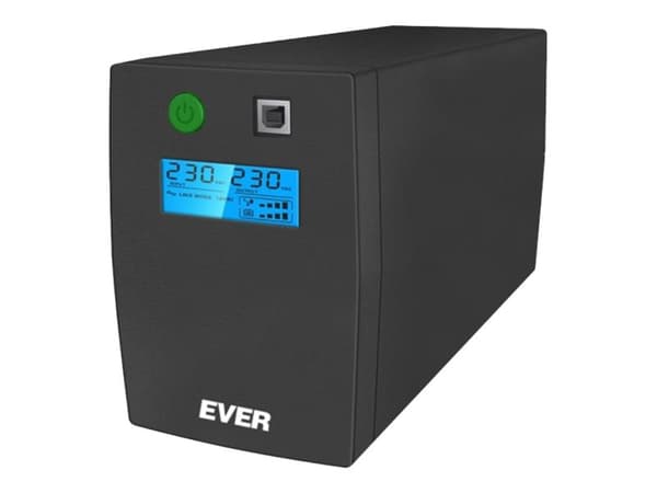 EVER EASYLINE 850 - UPS - AC 230 V - 480 watt - 850 VA - 9 Ah - USB - utgangskontakter: 1 Sort