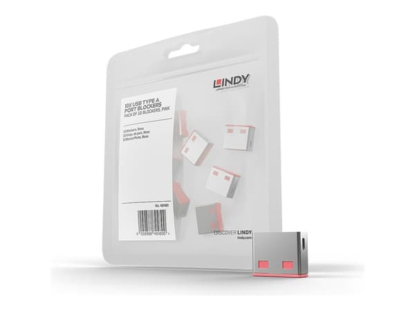 Lindy USB Port Blocker - USB-portblockerare - röd (paket om 10)