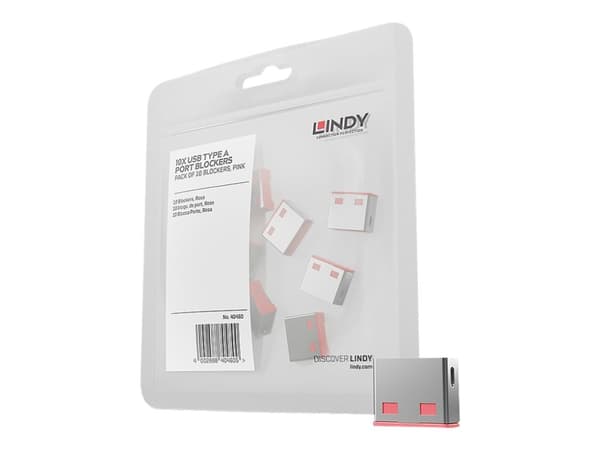 Lindy USB Port Blocker - USB-portblockerare - röd (paket om 10)
