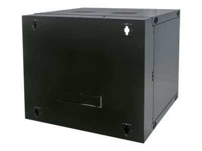 Intellinet Network Cabinet, Wall Mount (Double Section Hinged Swing Out), 12U, Usable Depth 385mm/Width 465mm, Black, Flatpack, Max 30kg, Swings out