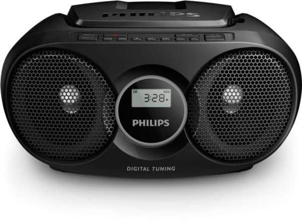 Philips CD Soundmachine -soitin AZ215B/12, Digitaalinen, FM, CD, CD-R, CD-RW, Pikakelaus, Pikakelaus (reverse), Next, Edellinen, Toista, Sekoita, 3 W