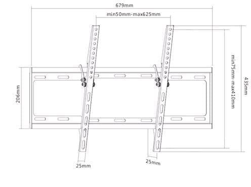 Sunne 37-70-ET - Monteringssats (väggfäste) - för LCD-TV - stål - svart - skärmstorlek: 37"-70" - monteringsgränssnitt: upp till 600 x 400 mm