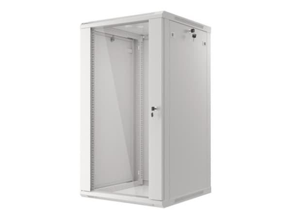 Lanberg WF01-6622-10S, Seinään asennettava laitekehikko, 22U, 60 kg, Näppäinlukko, Kotelon kiskot, Tehostunut kaapelinhallinta