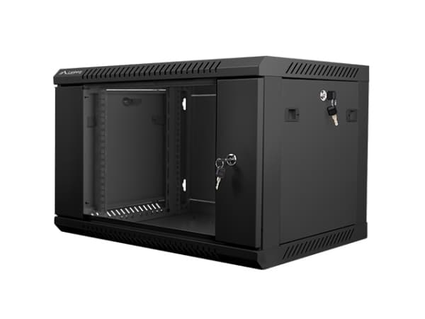 Lanberg - Rackskap - veggmonterbar - svart, RAL 9004 - 6U - 19"