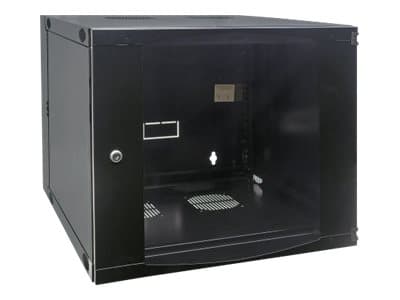 Intellinet Network Cabinet, Wall Mount (Double Section Hinged Swing Out), 15U, Usable Depth 385mm/Width 465mm, Black, Flatpack, Max 30kg, Swings out
