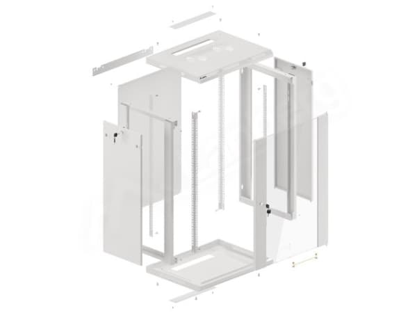 Lanberg - Rack skåp - väggmontering - grå, RAL 7035 - 18U - 19"