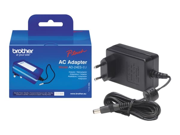 Brother AD-24ES - Strømadapter - Den europeiske union - for P-Touch PT-1005, 1080, 1090, 1230, 1290, 2030, 2730, 7100, 90, E100, H105, H75, M95, P300
