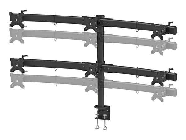 Neomounts FPMA-D700D6 - Monteringssett - full bevegelse - for 6 LCD-skjermer - svart - skjermstørrelse: 19"-27" - klemmemonterbar, skrivebordsmonterb Sort