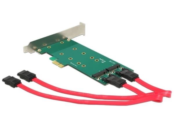 DeLOCK PCI Express-kort > 2 x intern M.2 - Lagringskontroll - M.2-kort / SATA 6Gb/s lavprofil - 6 Gbit/s - PCIe x1
