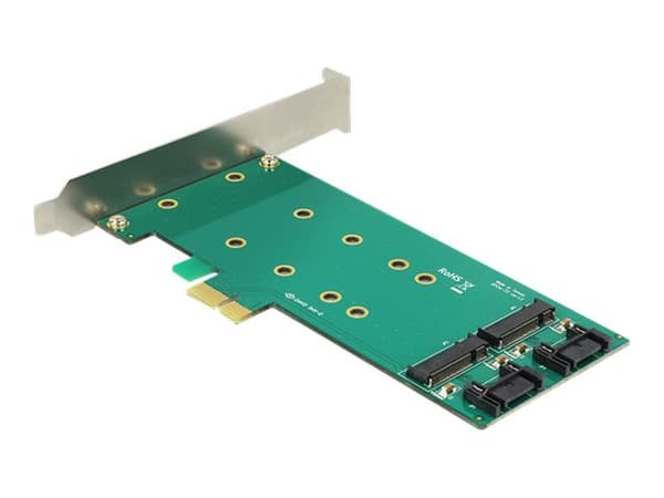 DeLOCK PCI Express-kort > 2 x intern M.2 - Lagringskontroll - M.2-kort / SATA 6Gb/s lavprofil - 6 Gbit/s - PCIe x1