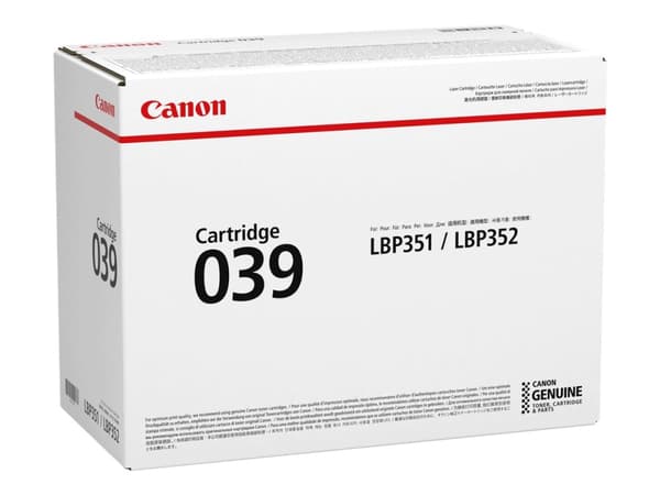 Canon 039 - Svart - original - tonerpatron - for imageCLASS LBP351dn, LBP351x, LBP352dn, LBP352x; i-SENSYS LBP351x, LBP352x; Satera LBP351i