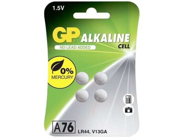GP A76 - Paristo 4 x LR44 - Alkaliparisto (alkaliparisto)