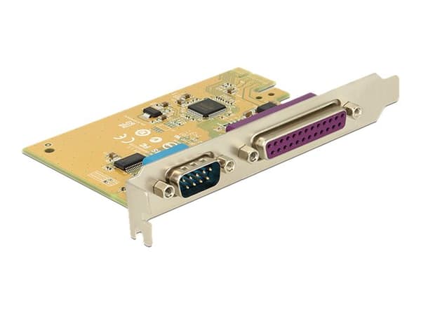 Delock PCI Express Card > 1 x Serial + 1 x Parallel - Parallell / seriell adapter - PCIe 2.0 - RS-232 x 1 + IEEE 1284 x 1