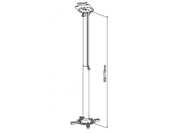 Techly ICA-PM-104M, Katto, 15 kg, Hopea, 500 - 770 mm, 360°, -15 - 15°