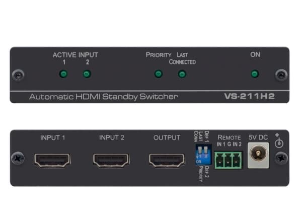 Kramer DigiTOOLS VS-211H2 2x1 Automatic 4K UHD HDMI Standby Switcher - Video/audio switch - 2 x HDMI - stasjonær