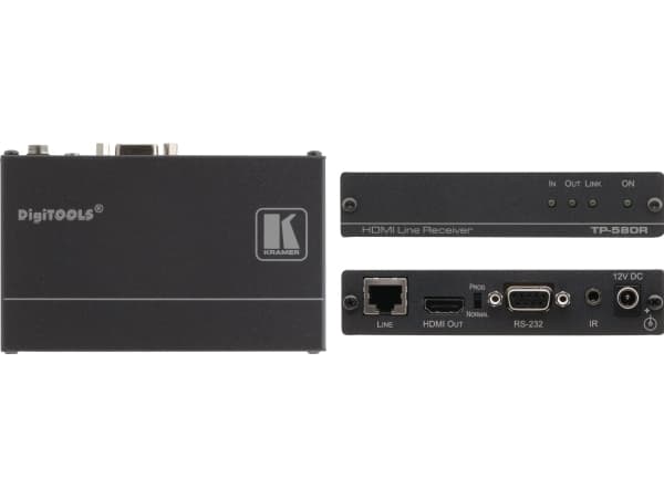 Kramer DigiTOOLS TP-580R - Video/lyd/infrarød/seriell-utvider - opp til 70 m - 1U