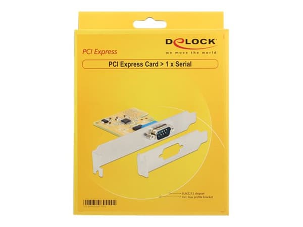 Delock PCIe x1 seriell 1x + lav profil (89444)