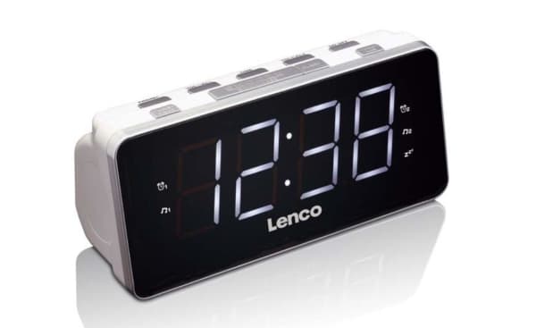 Lenco CR-18, Klockradio, Digital, FM, LED, 4,57 cm (1.8"), Svart, Silver