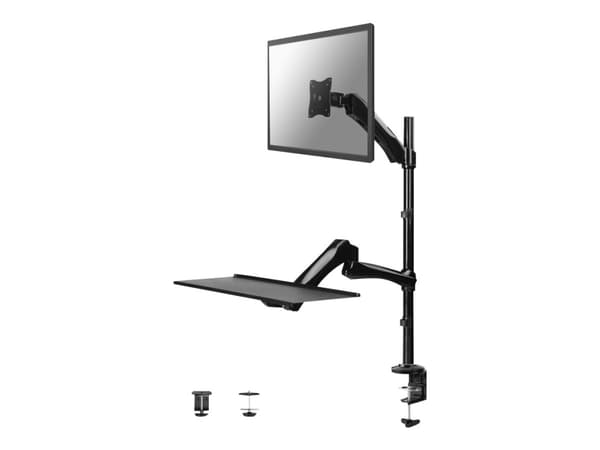 Neomounts FPMA-D500KEYB - Monteringssett - full bevegelse - for LCD-skjerm / PC-utstyr - svart - skjermstørrelse: 10"-27" - klemmemonterbar, malje, s
