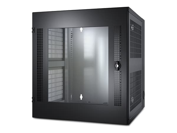 APC NetShelter WX Wall-Mount Enclosure 13U Glass Door Black, Seinään asennettava laitekehikko, 13U, 90 kg, 42,7 kg, Musta