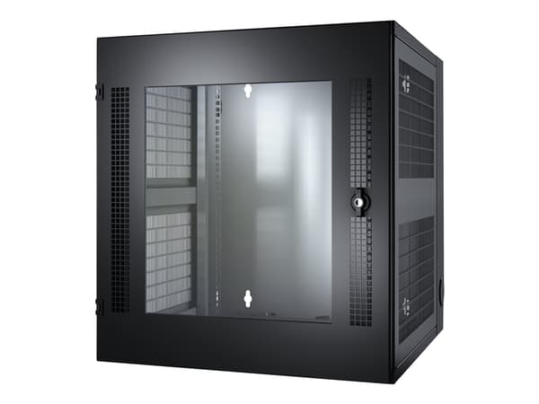 APC NetShelter WX Wall-Mount Enclosure 13U Glass Door Black, Seinään asennettava laitekehikko, 13U, 90 kg, 42,7 kg, Musta
