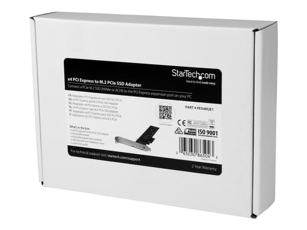 StarTech.com x4 PCI Express 3.0 till M.2 PCIe NVMe SSD Adapter - Gränssnittsadapter - M.2 - Expansion Slot to M.2 - M.2 Card - PCIe x4 - röd - för P/