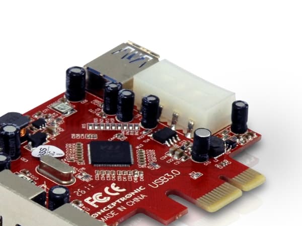 Conceptronic C4USB3EXI, PCIe, USB 3.2 Gen 1 (3.1 Gen 1), Punainen, Hopea, Kiina, VIA VL800, 4,8 Gbit/s