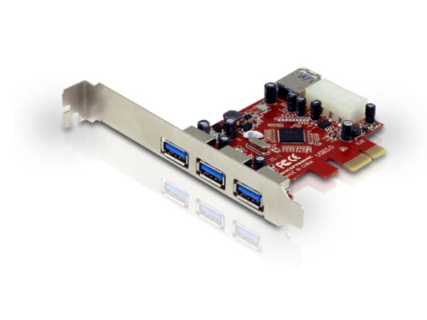 Conceptronic C4USB3EXI, PCIe, USB 3.2 Gen 1 (3.1 Gen 1), Punainen, Hopea, Kiina, VIA VL800, 4,8 Gbit/s