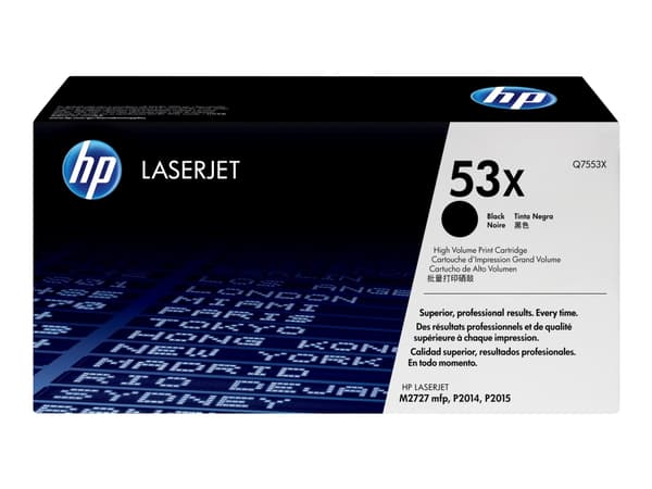 HP 53X - Høy ytelse - svart - original - LaserJet - tonerpatron (Q7553X) - for LaserJet M2727nf MFP, M2727nfs MFP, P2014, P2014n, P2015, P2015d, P201