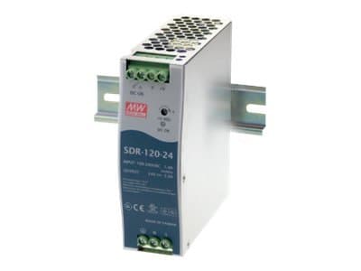 Mean Well SDR-120 series SDR-120-24 - Strømforsyning (DIN-skinnemonterbar) - AC 115/230 V - 120 watt - aktiv PFC