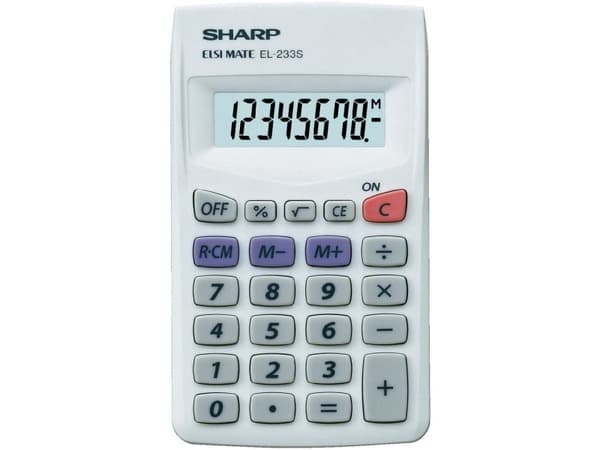 Sharp EL-233S, 8 siffror