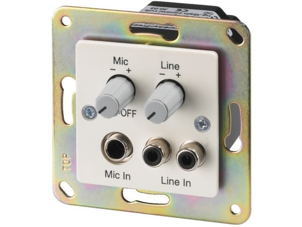 Monacor PREAMP-1UP, Rotary volume control, Väggmonterad, Vit, 20 - 20000 hz, 0,4 V