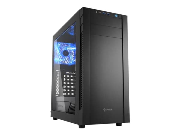 Sharkoon S25-W, Midi Tower, PC, Musta, ATX, mikro ATX, Mini-ITX, Akryyli, Metalli, 16,7 cm