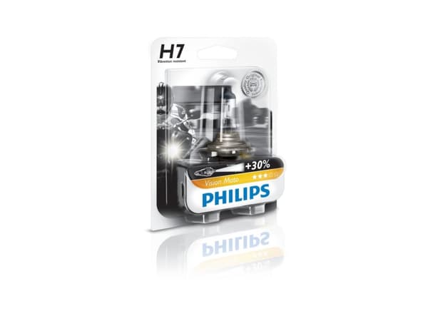 Philips Vision Moto 12972PRBW moottoripyörän ajovalopolttimot, 55 W, H7, Kaukovalot, 3200 K, PX26d, Cd (kadmium), Hg (elohopea), Pb (lyijy)