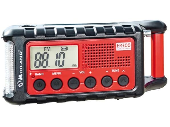 Midland ER300, Kannettava, Analoginen, AM, FM, LCD, Musta, Punainen, Litiumioni (Li-Ion)
