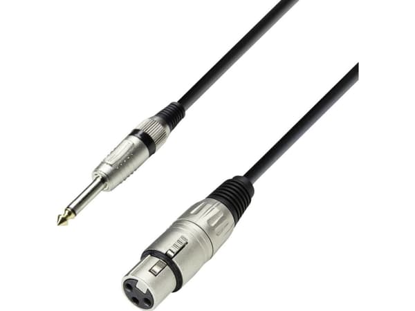 adam hall K3 BFV 0100, 6,35mm, Hankoppling, XLR (3-pin), Honkoppling, 1 m, Svart, Silver