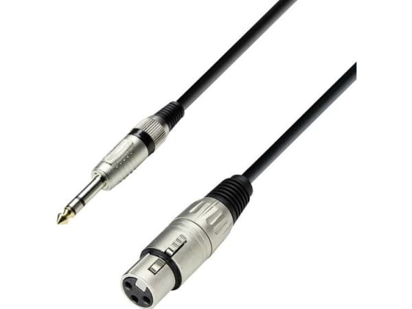 adam hall K3 BFV 0100, 6,35mm, Hankoppling, XLR (3-pin), Honkoppling, 1 m, Svart, Silver