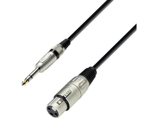 adam hall K3 BFV 0100, 6,35mm, Hankoppling, XLR (3-pin), Honkoppling, 1 m, Svart, Silver